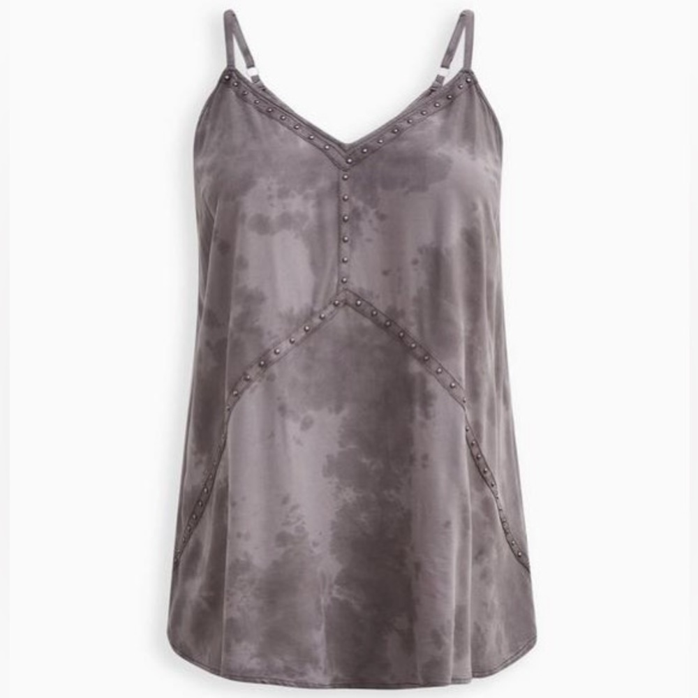 Torrid Grey Challis Studded Swing Cami Plus Size 5X 28W Soft Goth Indie Sleaze